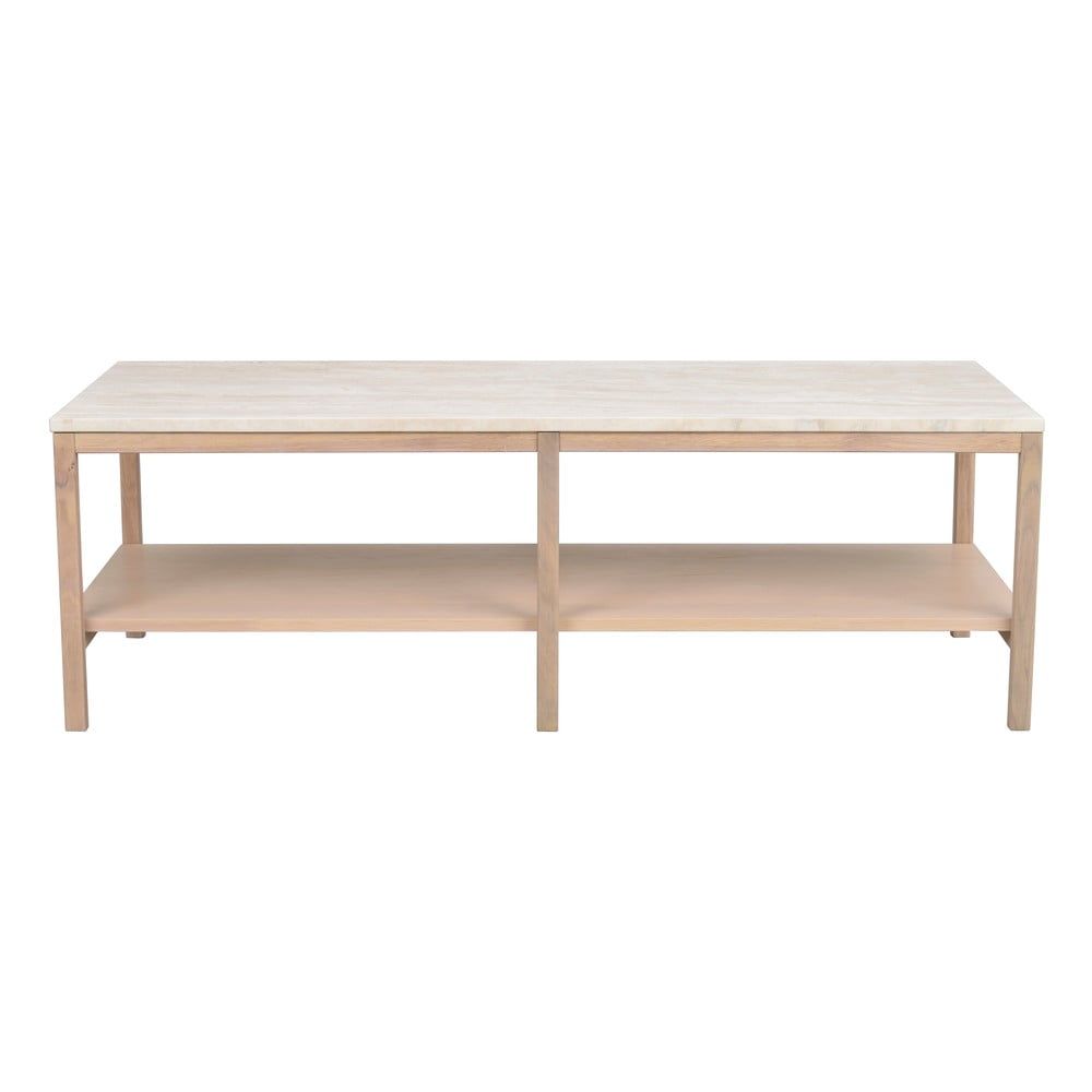 Bílý konferenční stolek s deskou z kamene 140x60 cm Orwel - Rowico - Bonami.cz