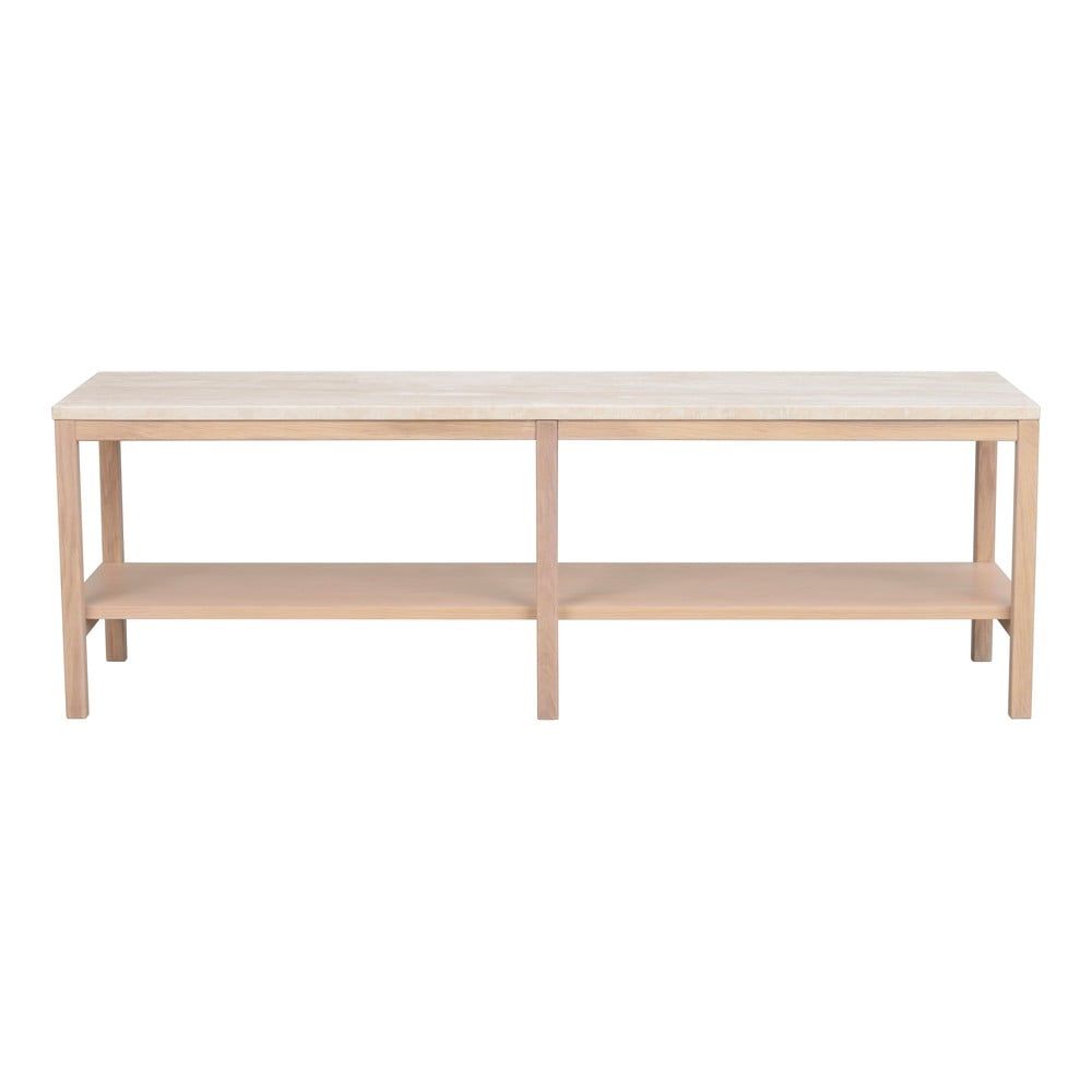 Bílý konzolový stolek s deskou z kamene 140x40 cm Orwel - Rowico - Bonami.cz