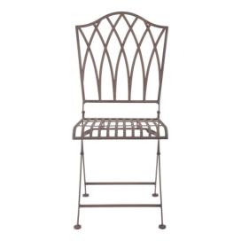 Hnědá kovová skládací zahradní židle – Esschert Design