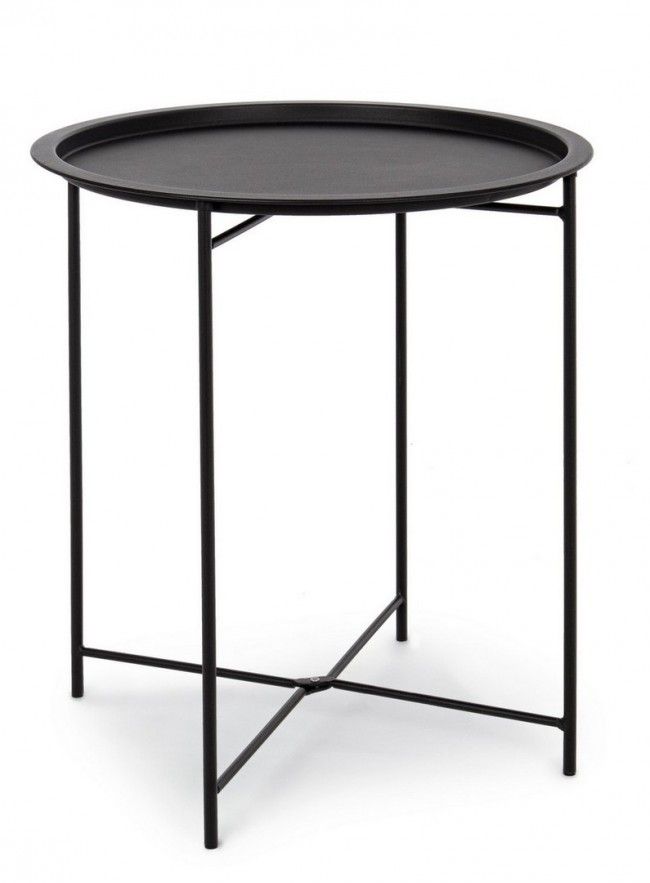 BIZZTTO konferenční černý zahradní stolek WISSANT ø46 cm - iodesign.cz