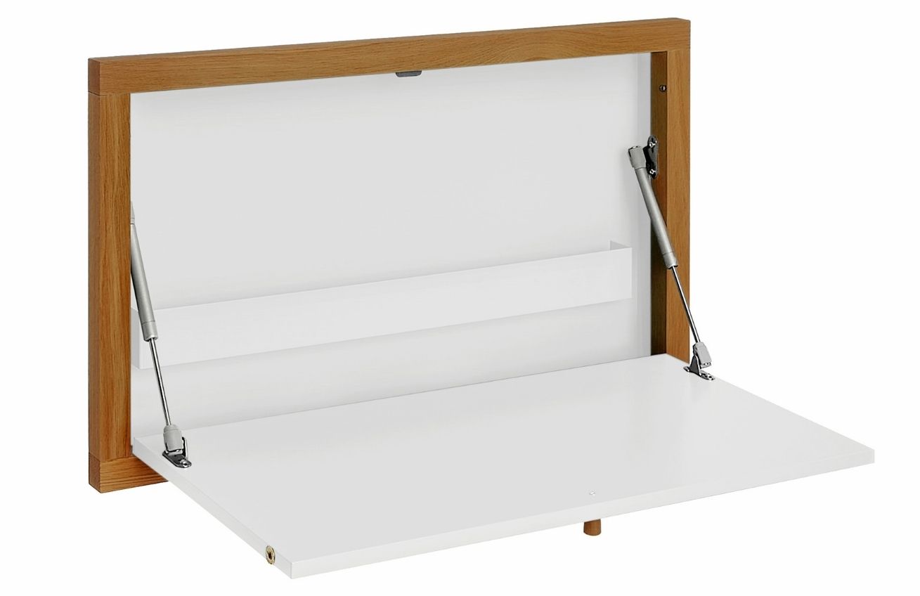 Bílý vyklápěcí stůl Woodman Brenta s dubovým rámem 74 x 44 cm - Designovynabytek.cz