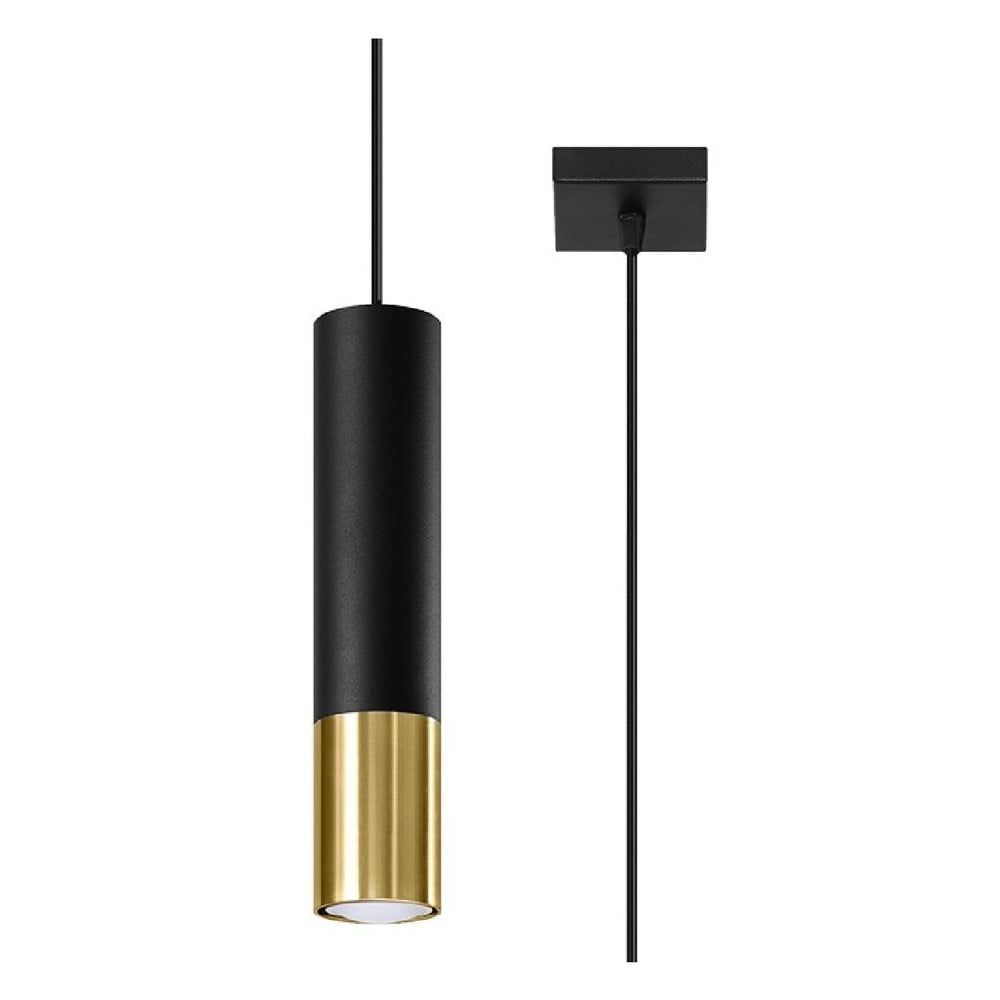 Závěsné svítidlo s kovovým stínidlem v černo-zlaté barvě 8x8 cm Longbot - Nice Lamps - Bonami.cz