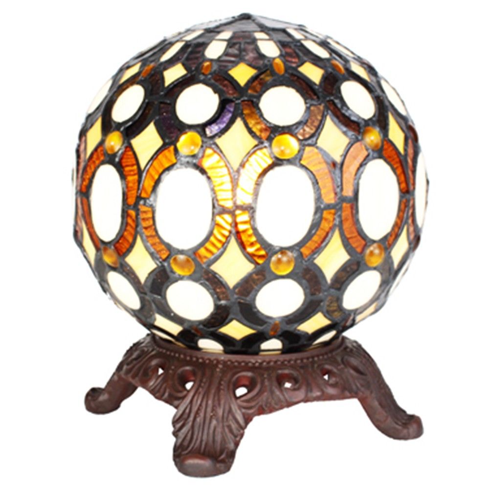 Stolní lampa Tiffany ve tvaru koule Gulia - Ø 20*25 cm E14/max 1*25W Clayre & Eef - LaHome - vintage dekorace
