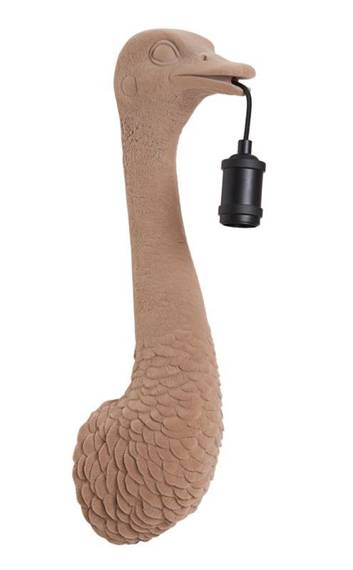 Písková nástěnná lampa pštros Ostrich velvet sand - 18*15*57 cm / E27 Light & Living - LaHome - vintage dekorace