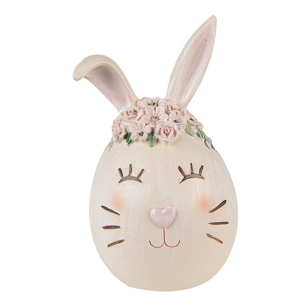Dekorace vejce s designem hlavy králíka - 7*7*13 cm Clayre & Eef - LaHome - vintage dekorace