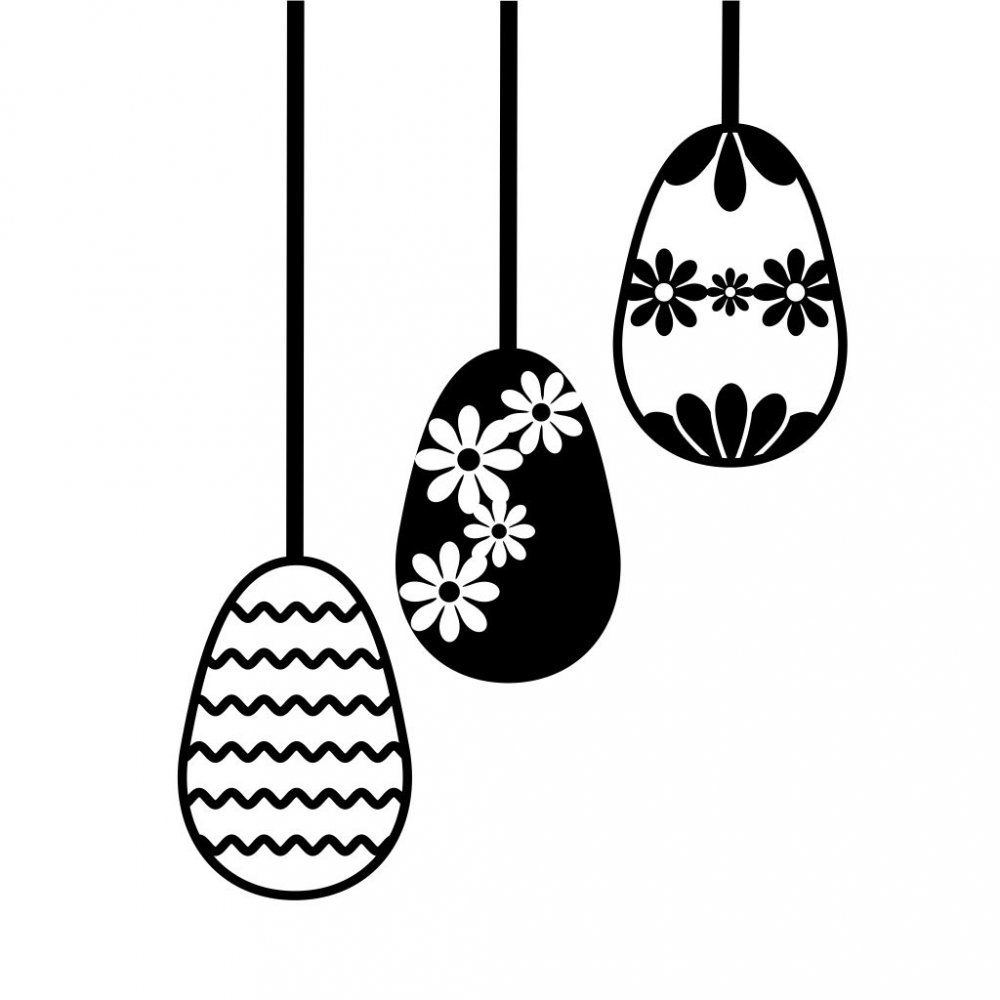 Pieris design Tradiční velikonoční vajíčka - samolepky na okno bílá - Pieris design