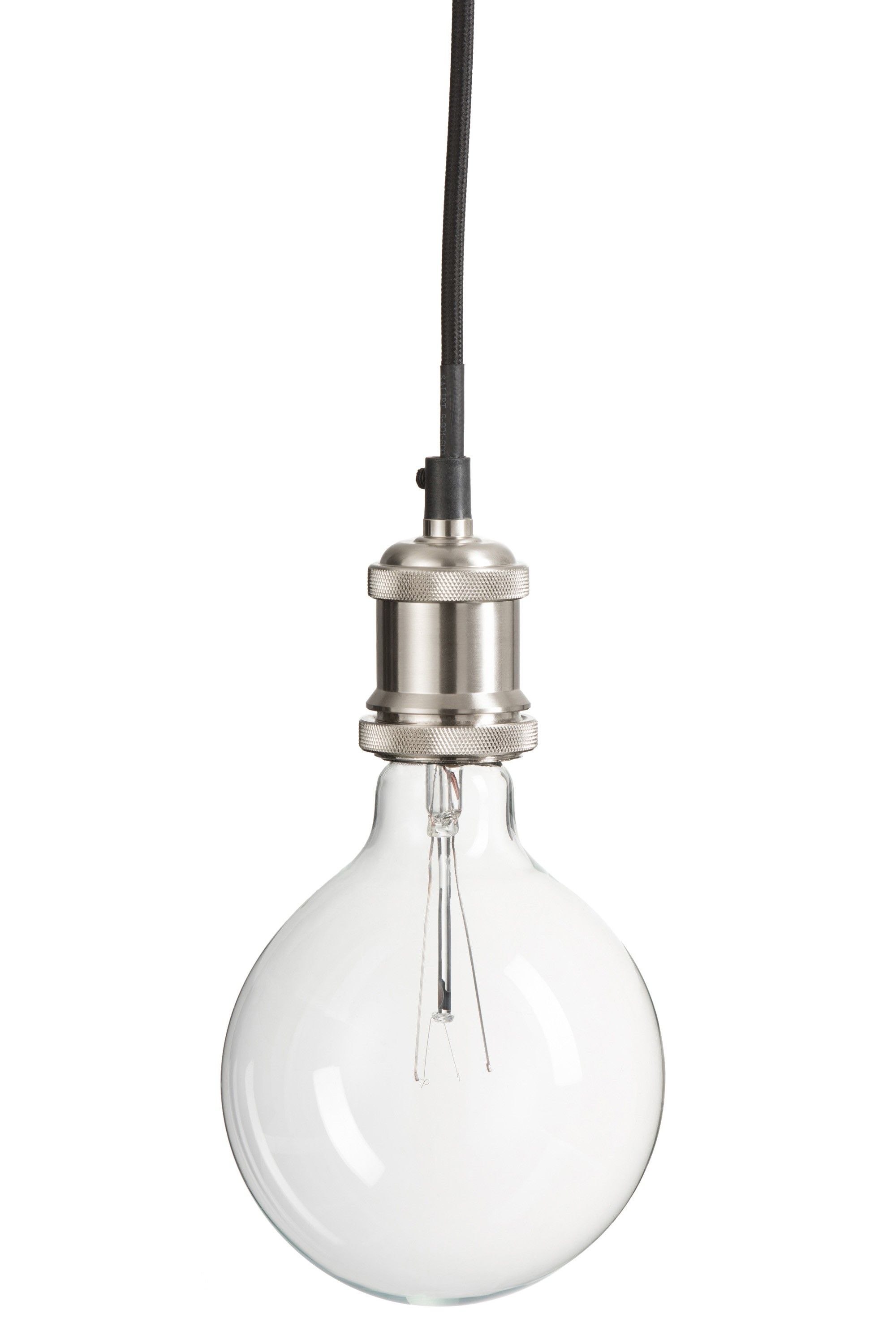 Stříbrná kovová objímka na žárovku - 10*10*195 cm J-Line by Jolipa - LaHome - vintage dekorace