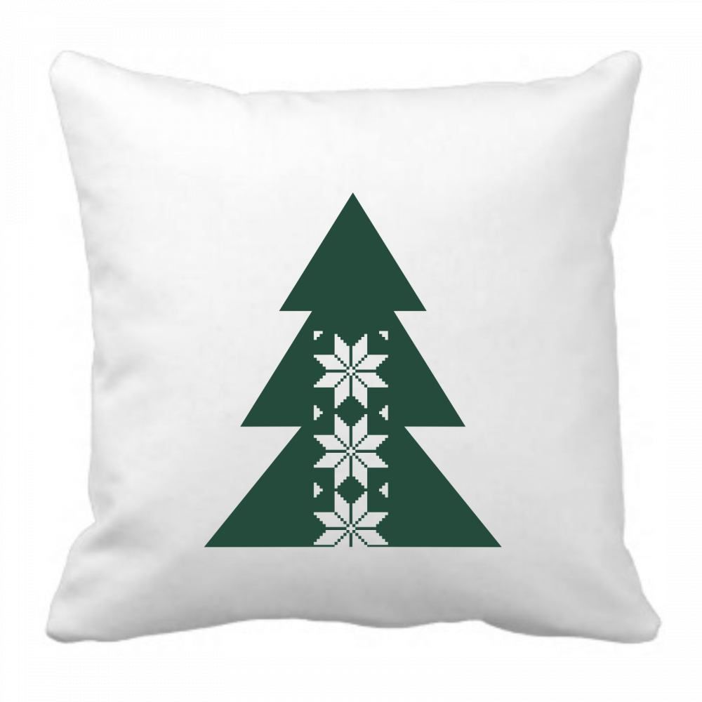 Pieris design Vánoční polštářek - skandinávské hvězdy tmavě zelená - Pieris design