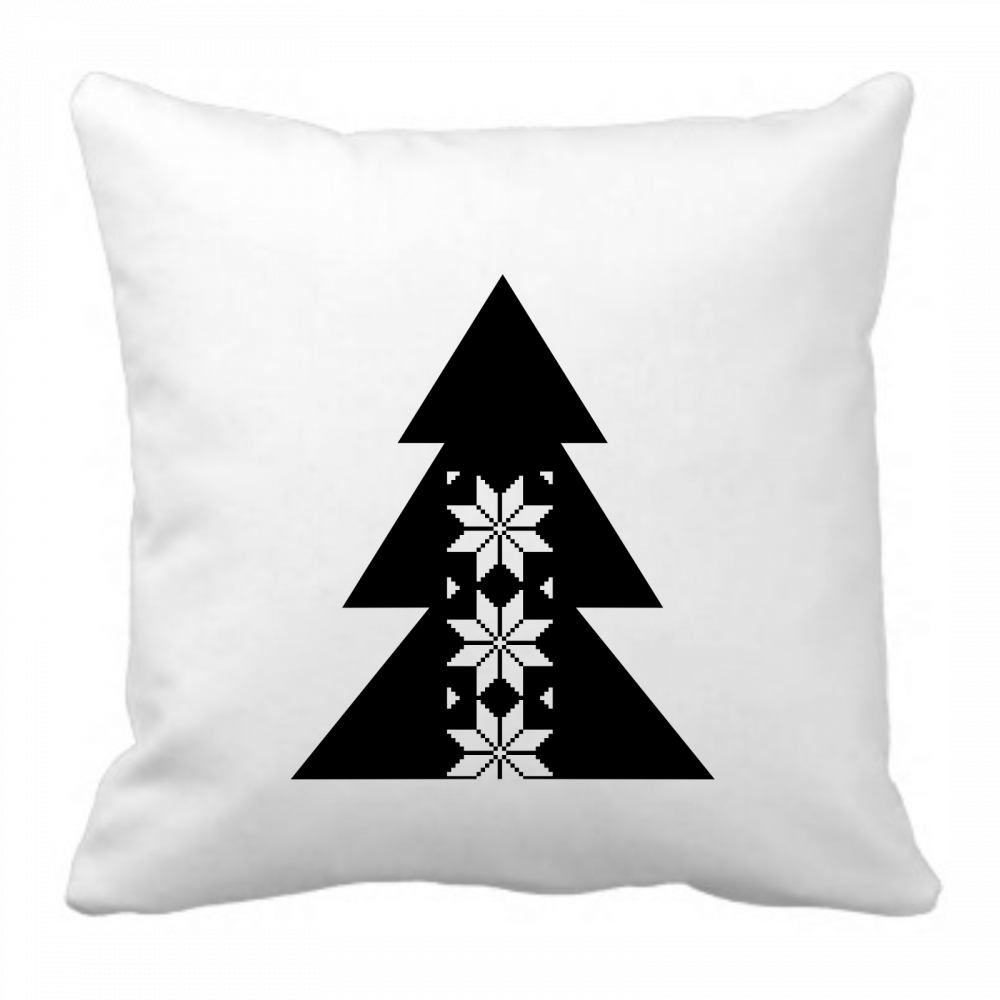 Pieris design Vánoční polštářek - skandinávské hvězdy černá - Pieris design