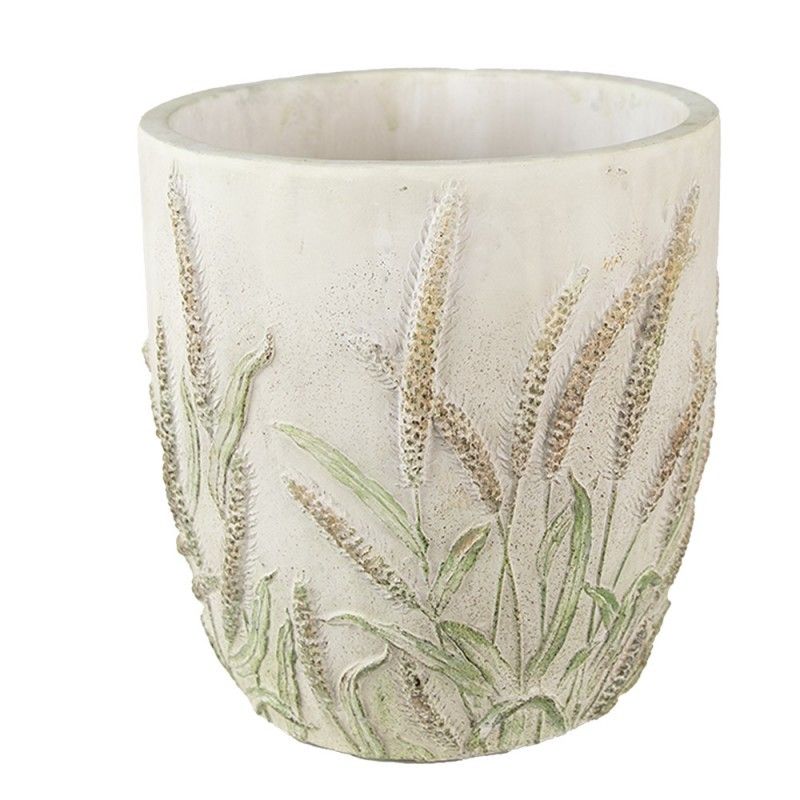 Cementový obal na květináč s jitrocelem Plantain M - Ø16*17 cm Clayre & Eef - LaHome - vintage dekorace