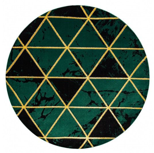 Dywany Łuszczów Kusový koberec Emerald 1020 green and gold kruh - 120x120 (průměr) kruh cm - Mujkoberec.cz