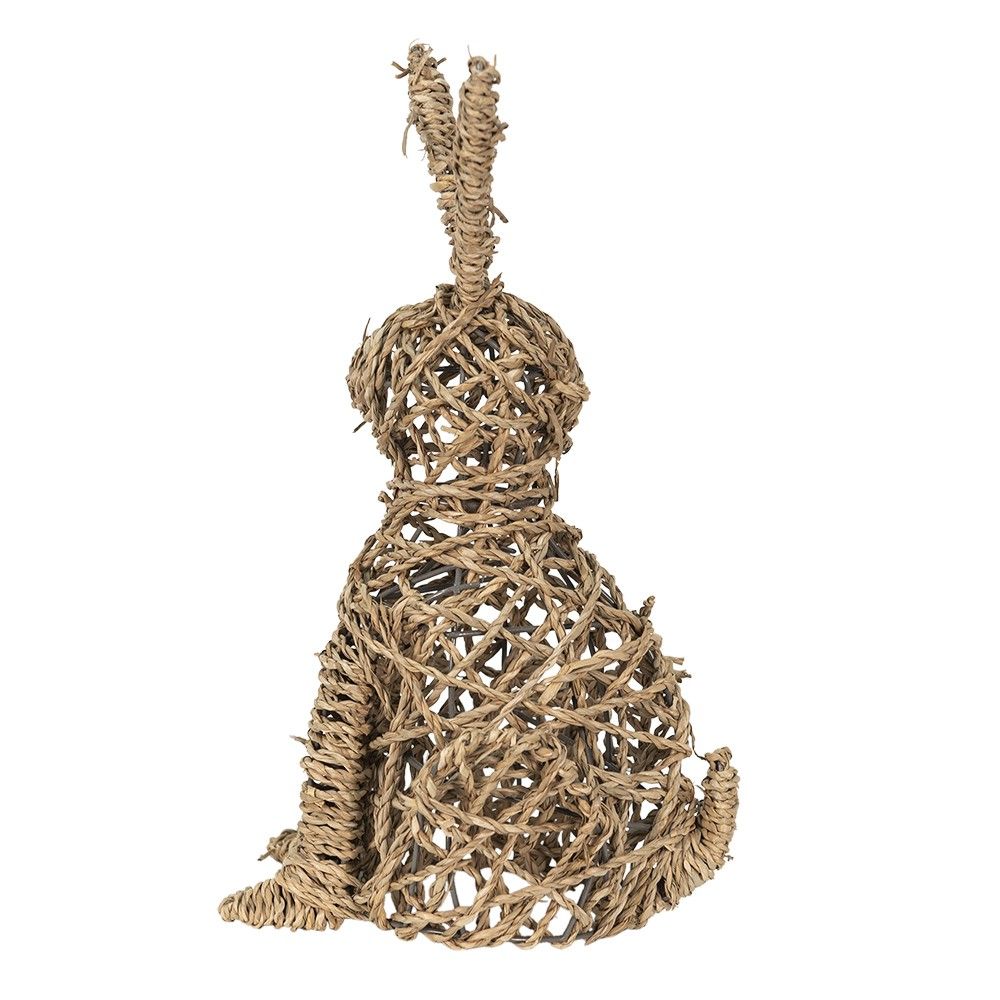 Dekorace socha hnědý vyplétaný králík - 25*25*42 cm Clayre & Eef - LaHome - vintage dekorace