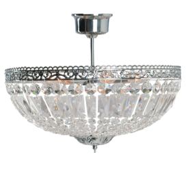 Stříbrno kovový křišťálový stropní lustr Dustin Clayre & Eef