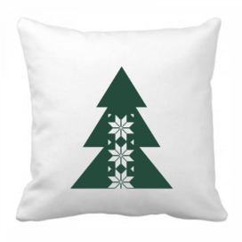 Pieris design Vánoční polštářek - skandinávské hvězdy tmavě zelená