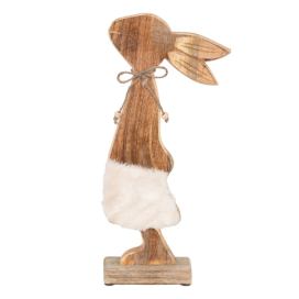 Dřevěná dekorace socha králíčka na podstavci  - 18*6*40 cm Clayre & Eef LaHome - vintage dekorace