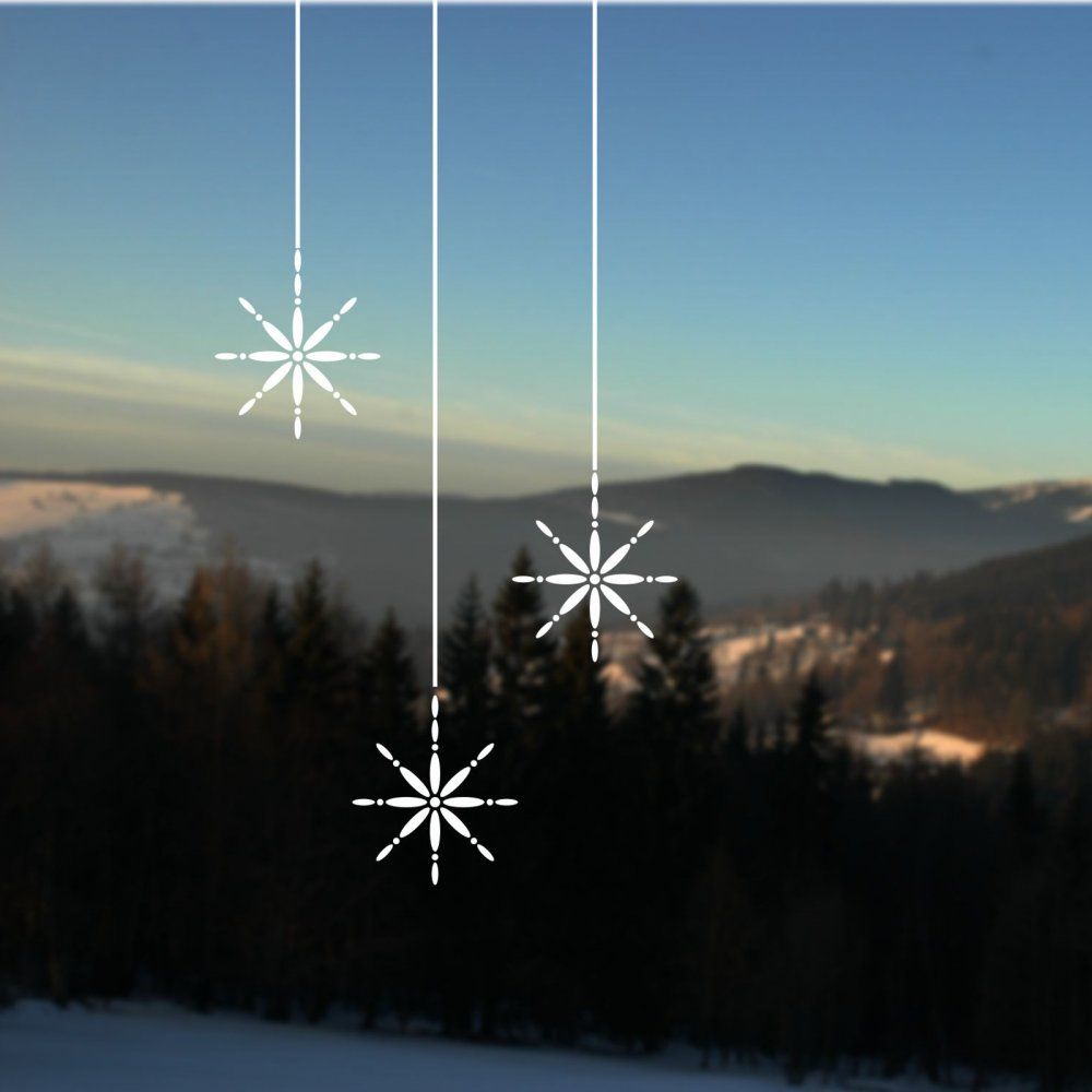 Pieris design Perličkové ozdoby - vánoční nálepky na okno bílá - Pieris design