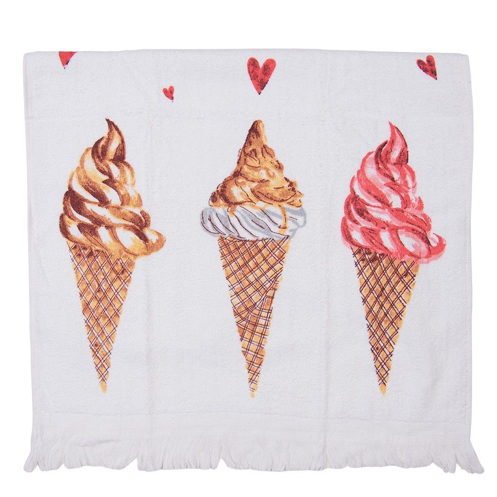 Froté ručník se zmrzlinou Frosty And Sweet - 40*66 cm Clayre & Eef - LaHome - vintage dekorace