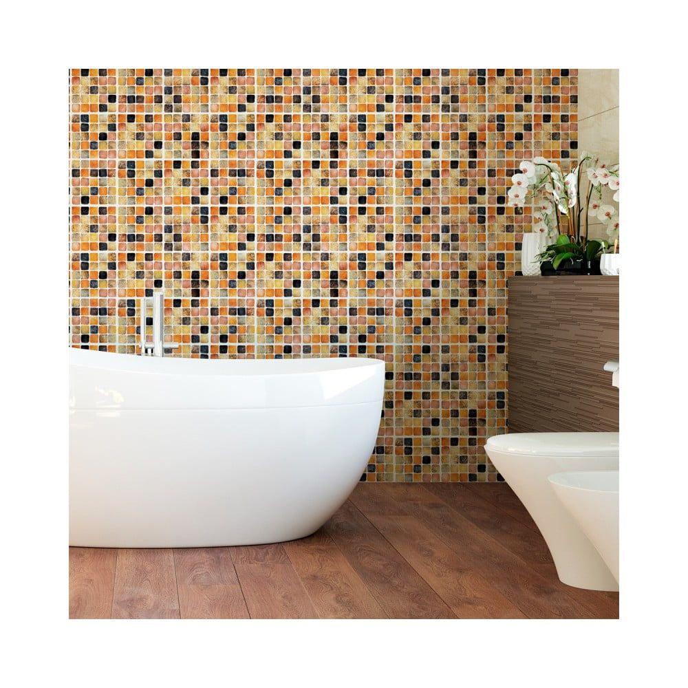 Sada 9 nástěnných samolepek Ambiance Wall Decal Tiles Mosaics Sanded Grade, 15 x 15 cm - Bonami.cz