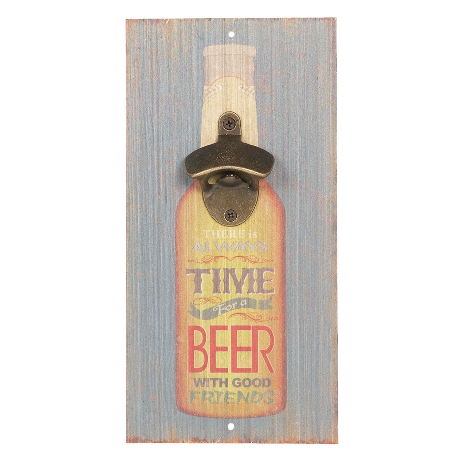 Dřevěná cedule na zeď s otvírákem na láhve Timr Beer - 15*30 cm Clayre & Eef - LaHome - vintage dekorace