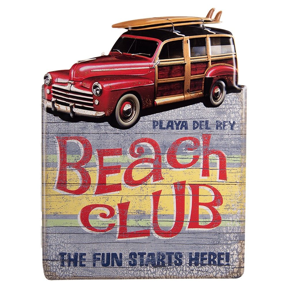 Nástěnná kovová cedule Beach Club - 45*1*60 cm Clayre & Eef - LaHome - vintage dekorace