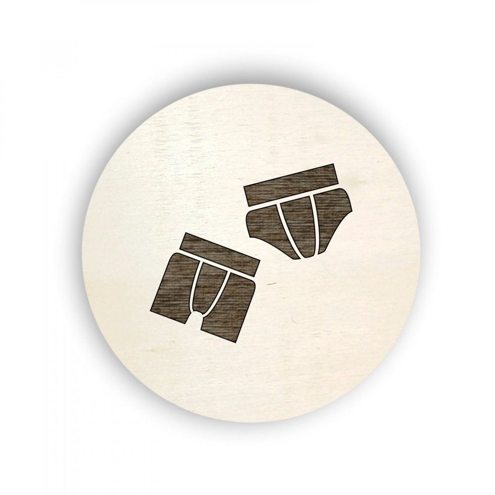 Pieris design Dřevěný piktogram oblečení - trenýrky a slipy - Pieris design