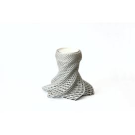 Pieris design Svícen Crochet na čajovou svíčku bílá křídová