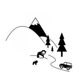 Pieris design Cesta na hory - samolepka na zeď bílá