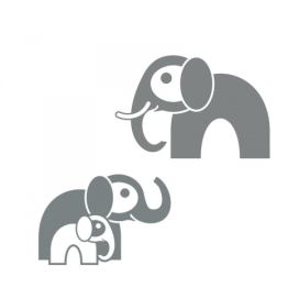 Pieris design Sloni - samolepka na zeď bílá