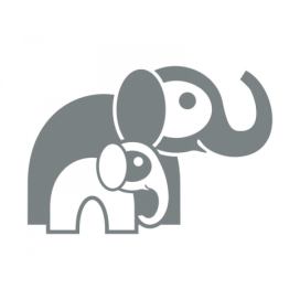 Pieris design Slonice s mládětem - samolepka na zeď bílá