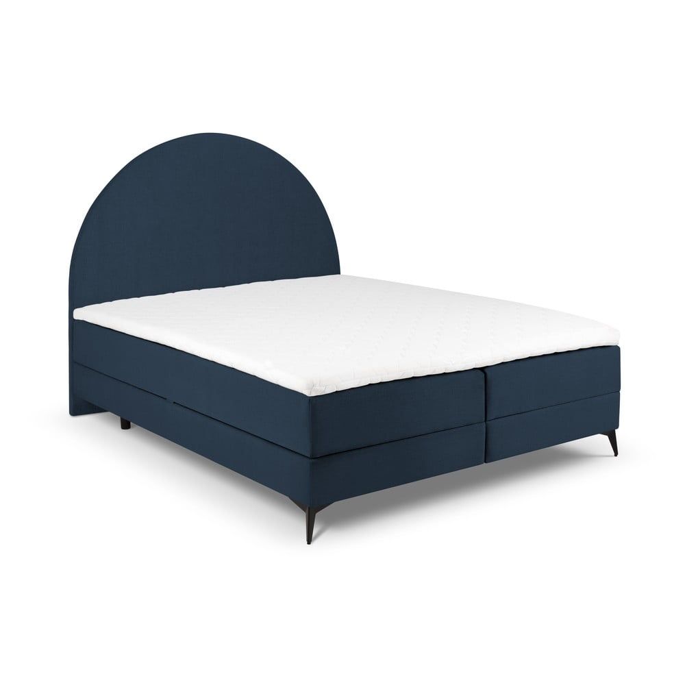 Tmavě modrá boxspring postel s úložným prostorem 160x200 cm Sunrise – Cosmopolitan Design - Bonami.cz