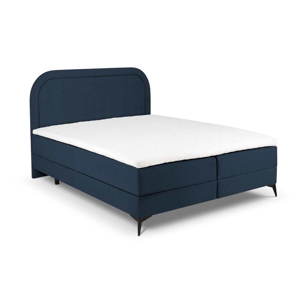 Tmavě modrá boxspring postel s úložným prostorem 160x200 cm Eclipse – Cosmopolitan Design - Bonami.cz