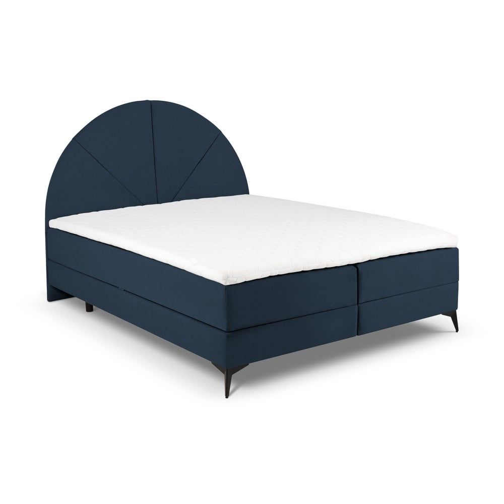Tmavě modrá boxspring postel s úložným prostorem 160x200 cm Sunset – Cosmopolitan Design - Bonami.cz