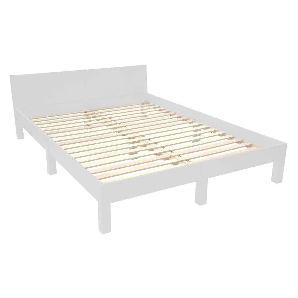 Světle šedá dvoulůžková postel z bukového dřeva s roštem 140x200 cm Dabi – Ragaba - Bonami.cz