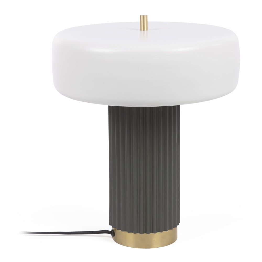 Bílo-zelená stolní lampa s kovovým stínidlem (výška 37,5 cm) Serenella – Kave Home - Bonami.cz