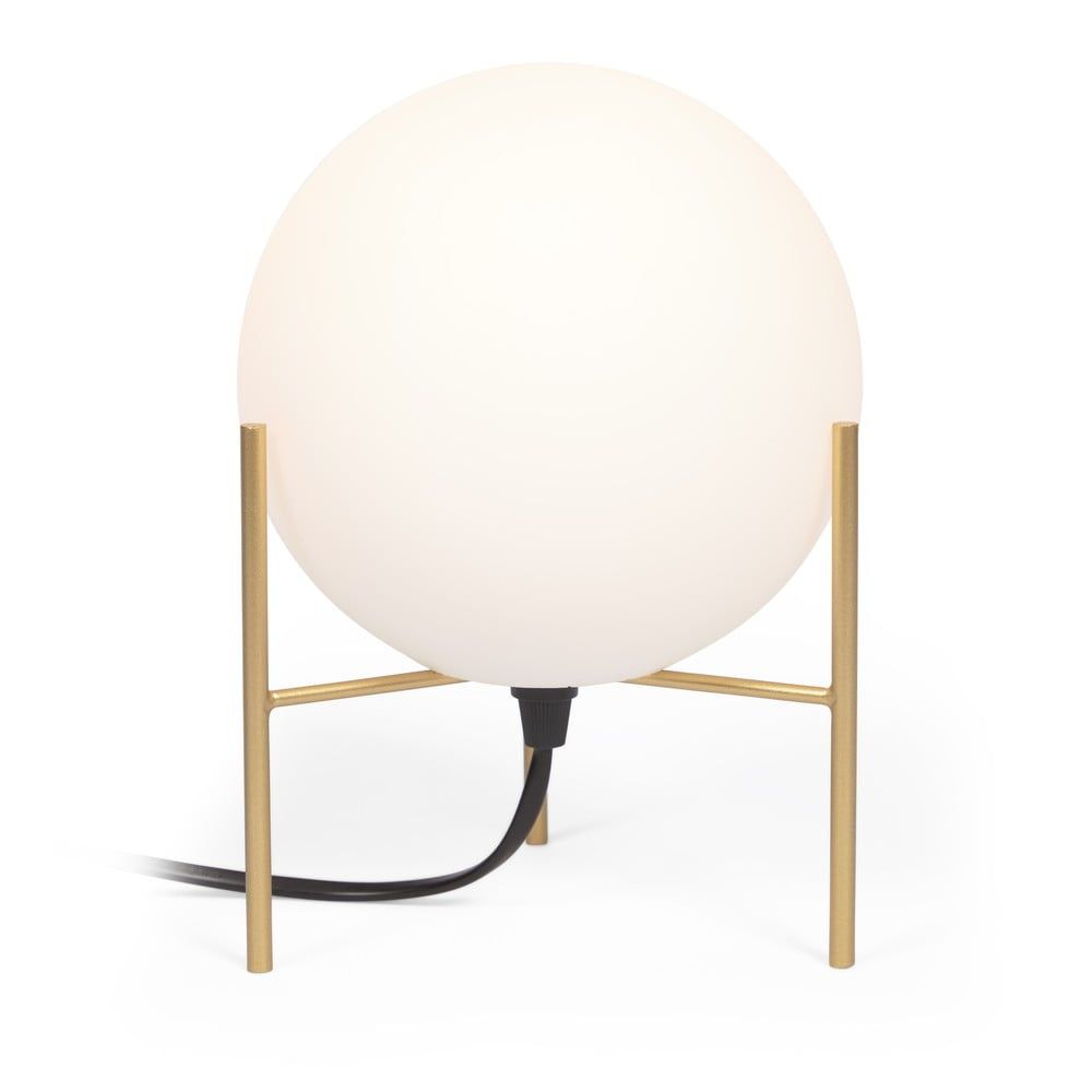 Stolní lampa se skleněným stínidlem v bílo-zlaté barvě (výška 22 cm) Seina – Kave Home - Bonami.cz