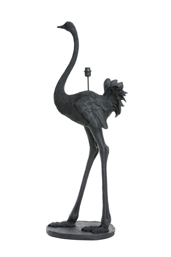 Černá stojací lampa pštros Ostrich black - 62*50*146 cm / E27 Light & Living - LaHome - vintage dekorace