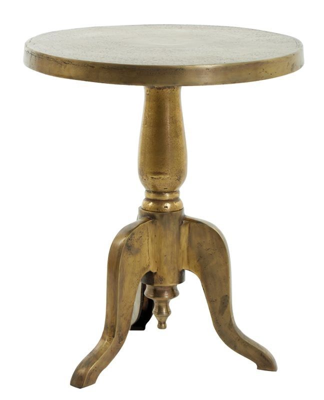 Bronzový antik kovový odkládací stůl Korto Bronze - Ø50*60 cm Light & Living - LaHome - vintage dekorace