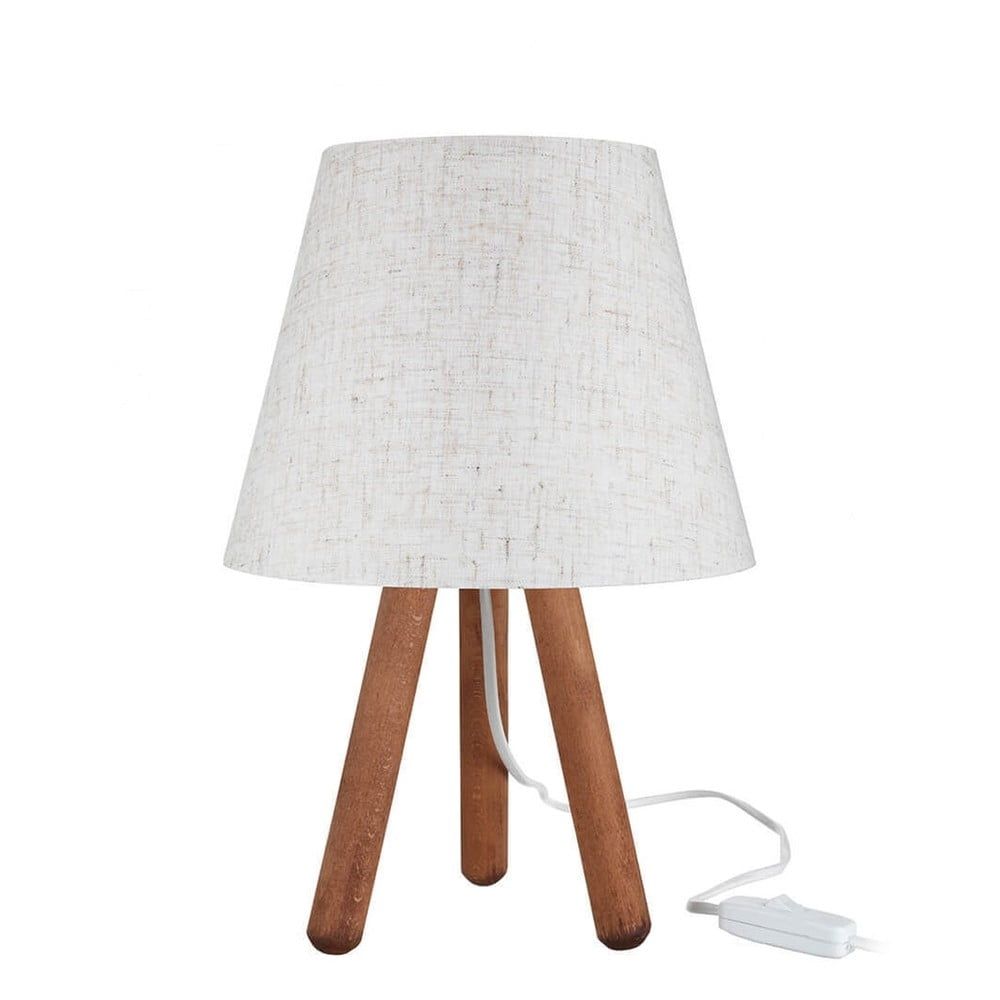 Stolní lampa s textilním stínidlem v bílo-přírodní barvě (výška 33,5 cm) – Squid Lighting - Bonami.cz
