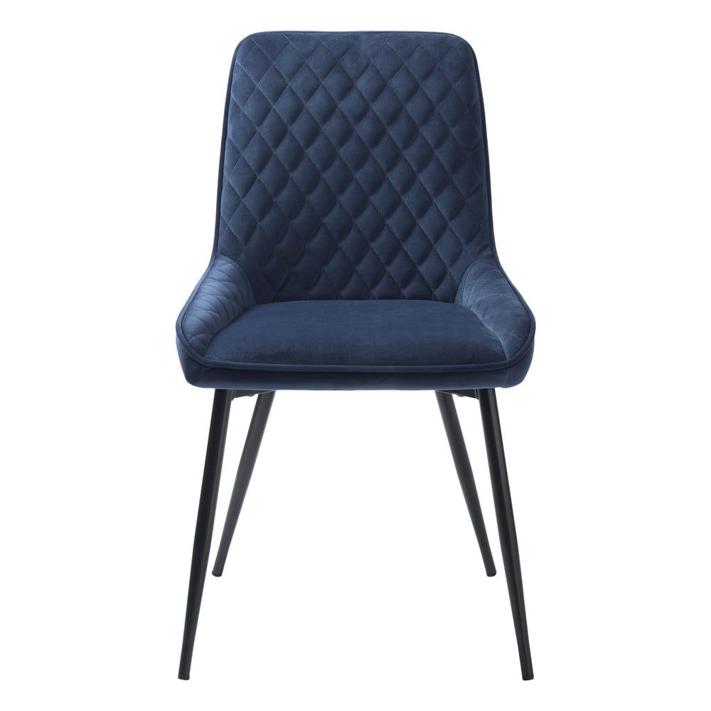 Modrá sametová jídelní židle Milton – Unique Furniture - Bonami.cz