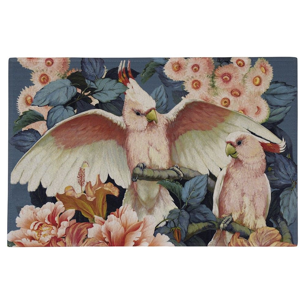 Barevná rohožka s květy a papoušky Cockatoo - 75*50*1cm Mars & More - LaHome - vintage dekorace
