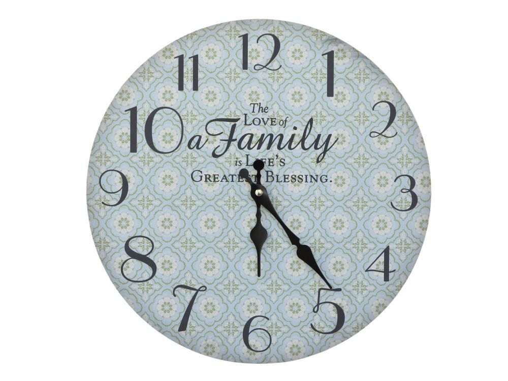 Opálové nástěnné hodiny The Love of a Family – 34*3cm/ 1*AA Chic Antique - LaHome - vintage dekorace