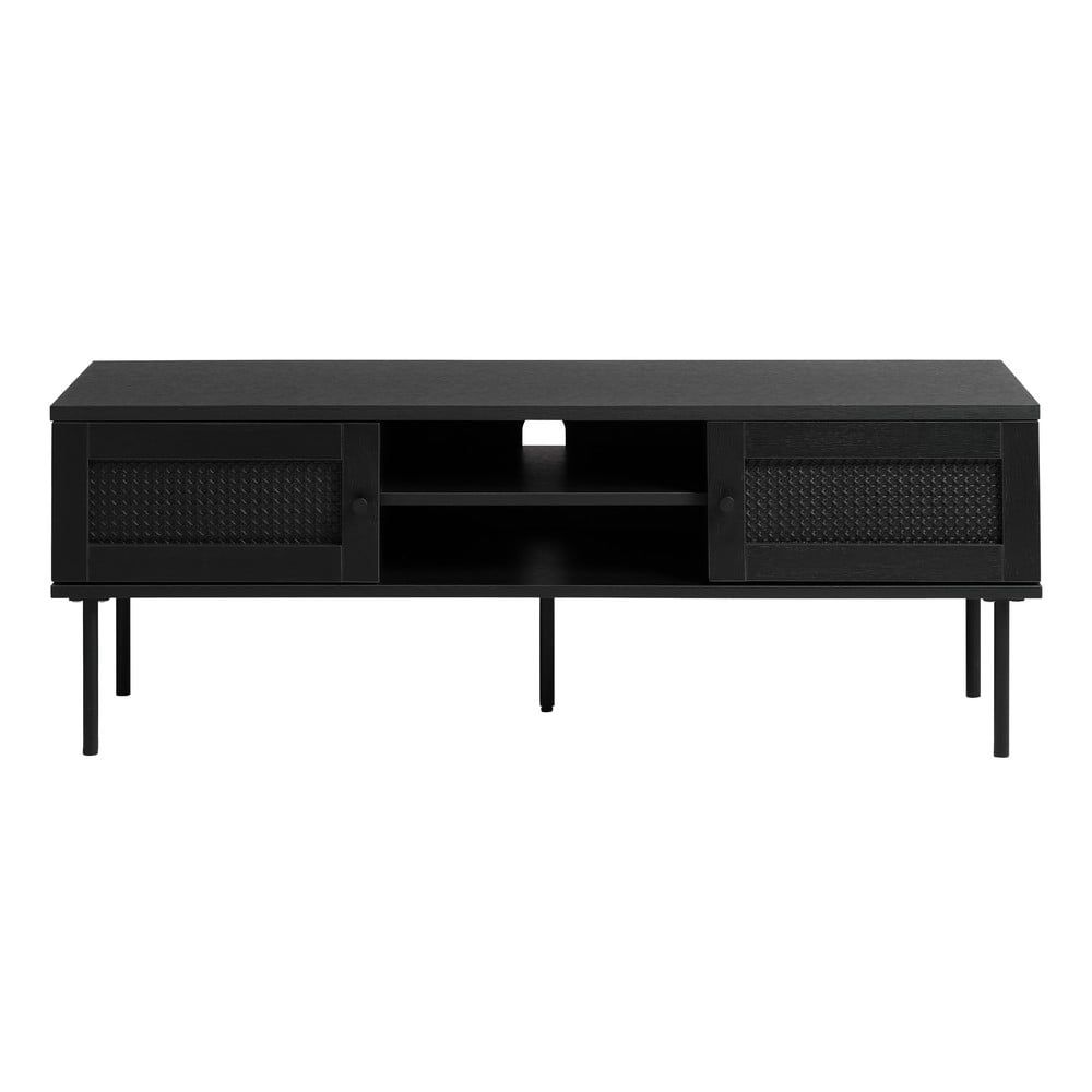 Černý TV stolek v dekoru dubu 120x43 cm Pensacola – Unique Furniture - Bonami.cz