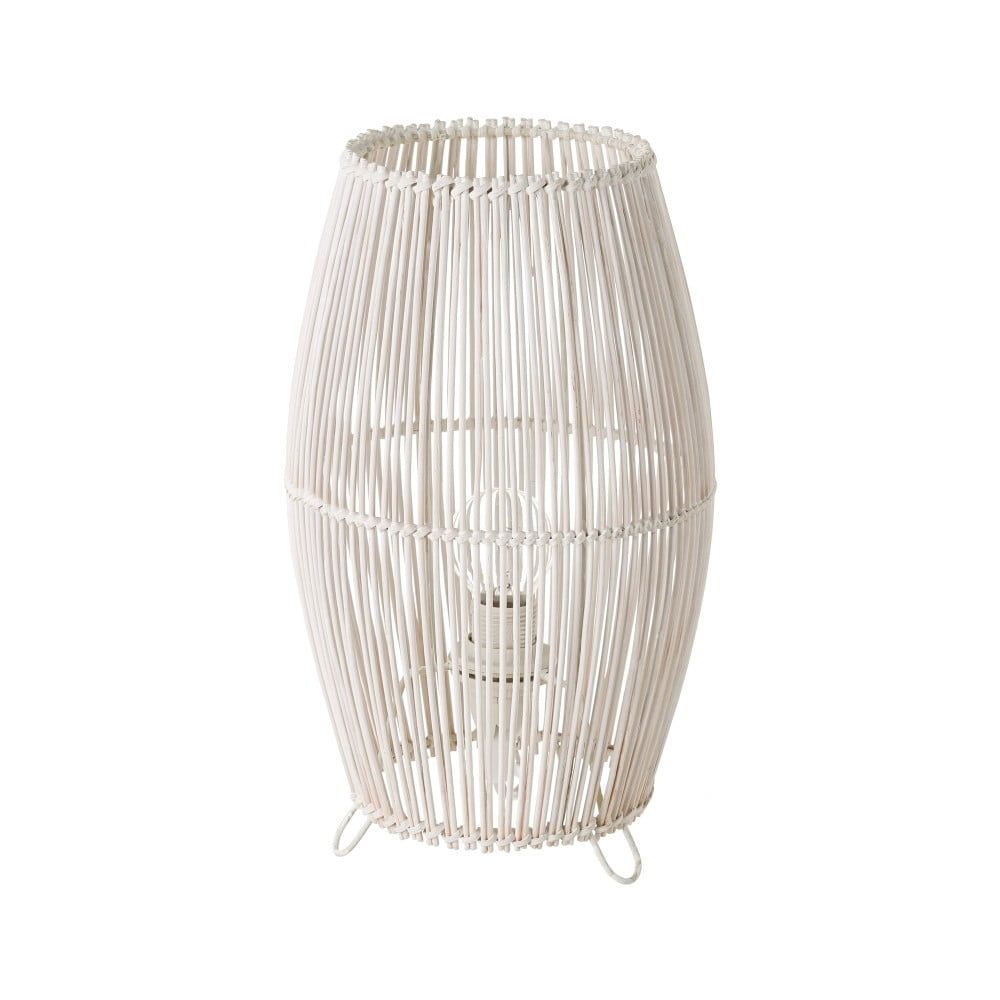 Bílá bambusová stolní lampa s bambusovým stínidlem (výška 29 cm) – Casa Selección - Bonami.cz