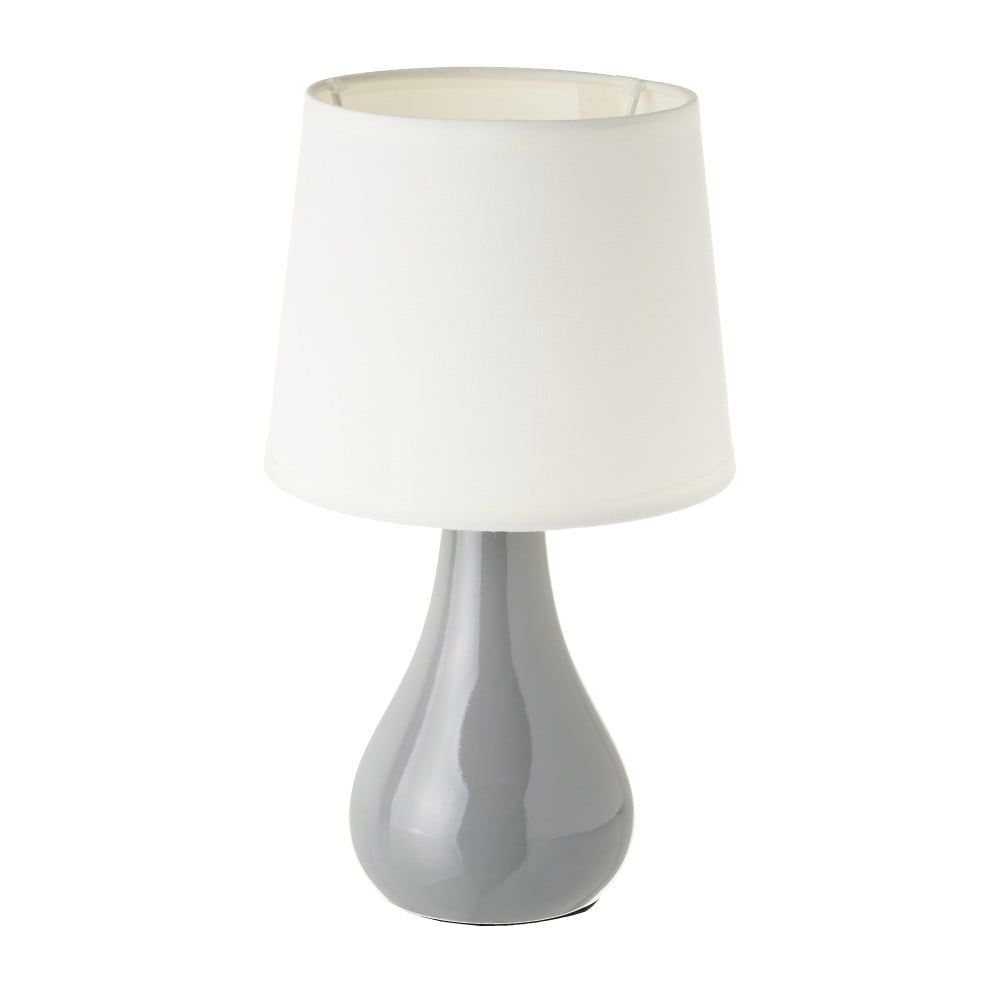 Bílo-šedá keramická stolní lampa s textilním stínidlem (výška 26 cm) – Casa Selección - Bonami.cz