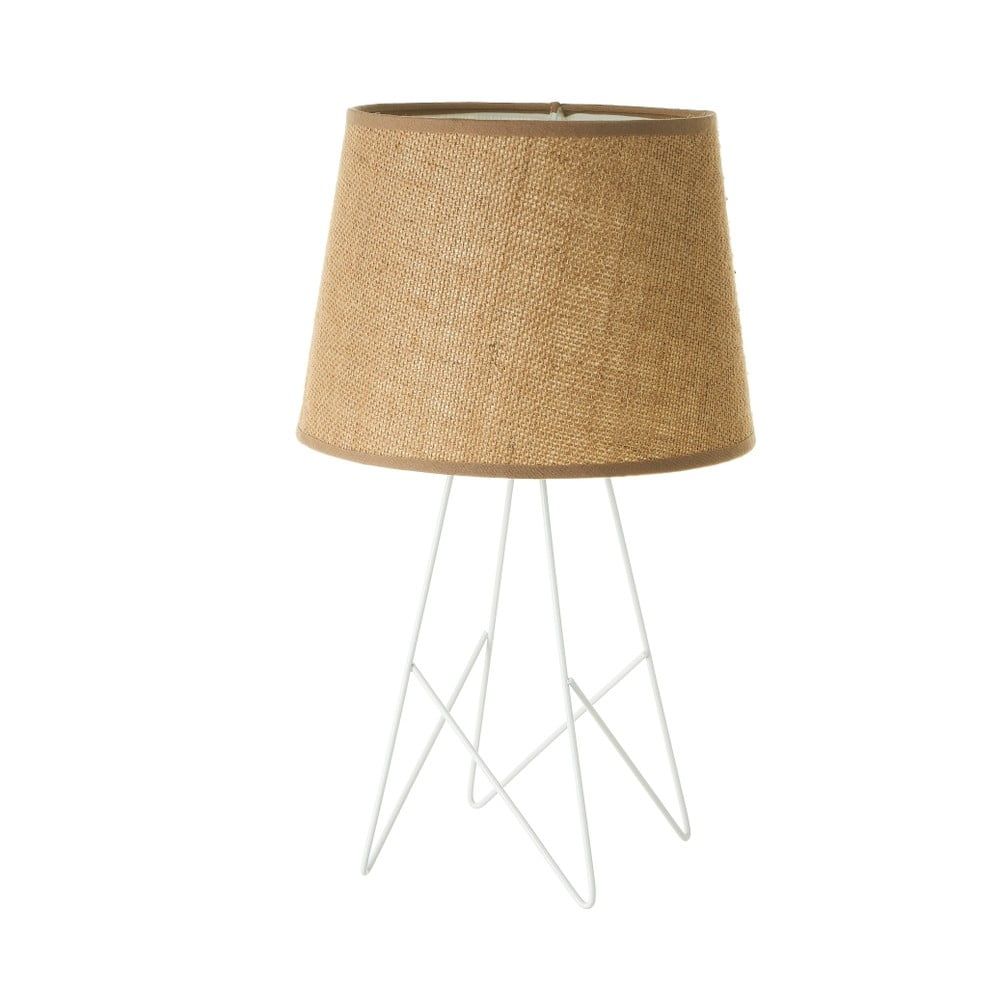 Bílá přírodní stolní lampa s textilním stínidlem (výška 38,5 cm) – Casa Selección - Bonami.cz