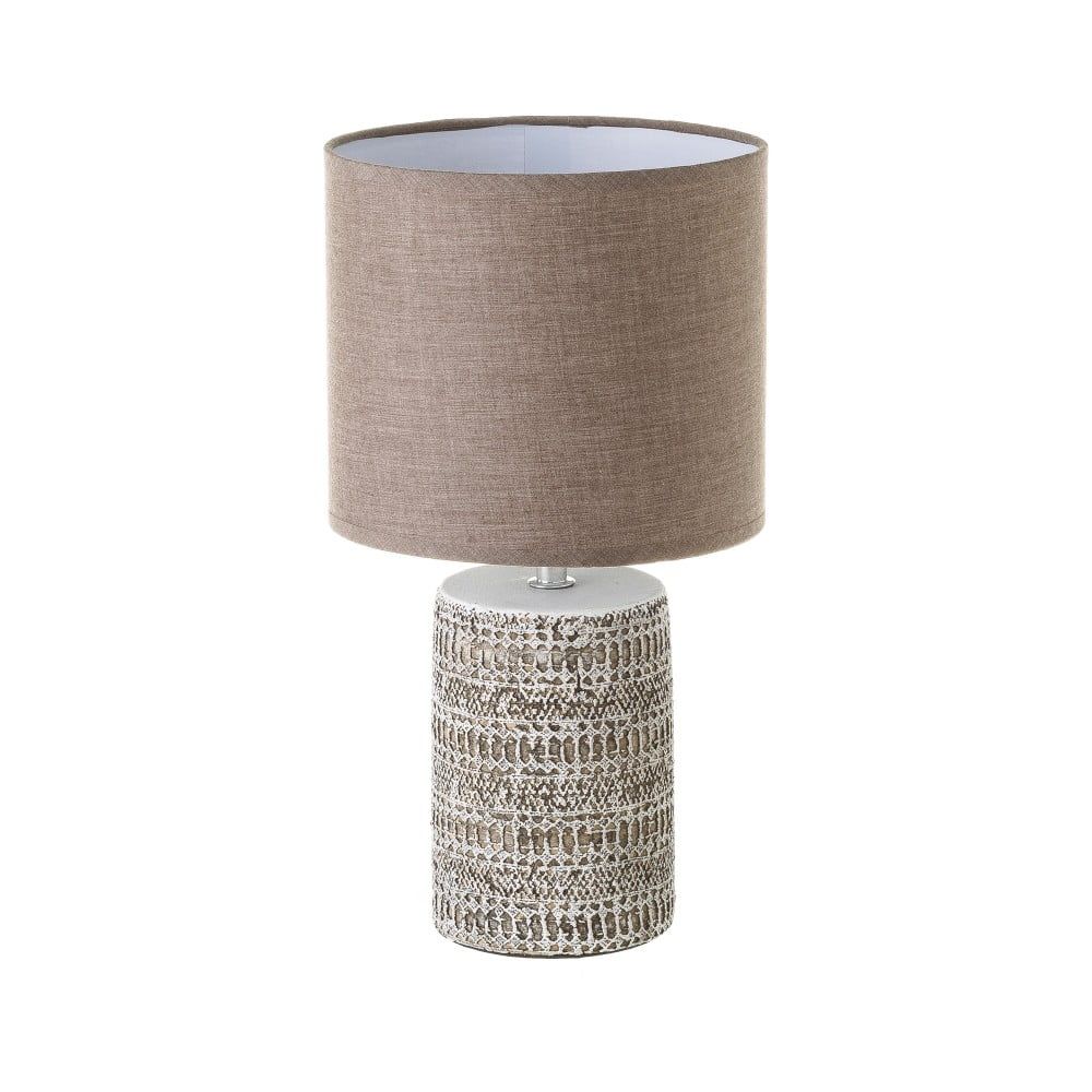 Hnědá stolní lampa s textilním stínidlem (výška 33,5 cm) – Casa Selección - Bonami.cz