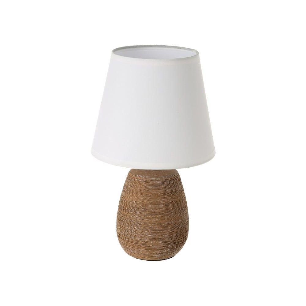 Hnědá keramická stolní lampa s textilním stínidlem (výška 27,5 cm) – Casa Selección - Bonami.cz