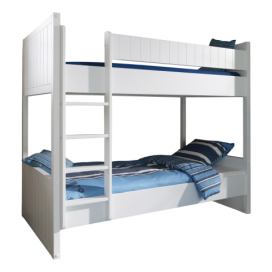 Bílá patrová dětská postel z borovicového dřeva 90x200 cm ROBIN – Vipack