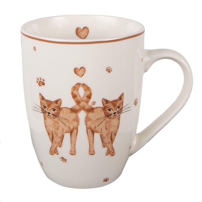 Porcelánový hrnek s kočičkami Kitty Cats - 12*8*10cm/ 350ml Clayre & Eef - LaHome - vintage dekorace