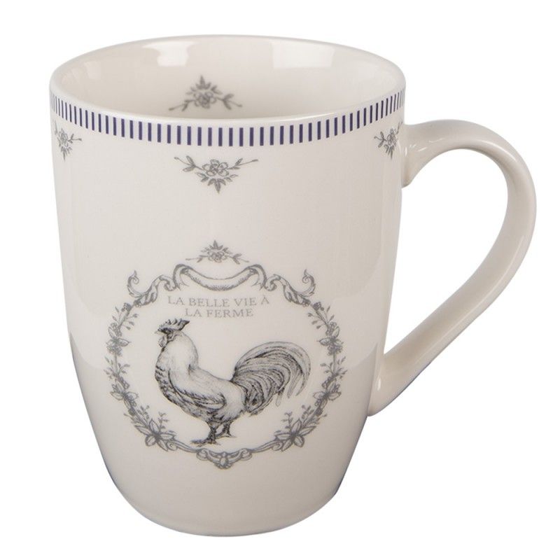 Porcelánový hrnek s kohoutem Devine French Roster - 12*8*10/ 350ml Clayre & Eef - LaHome - vintage dekorace